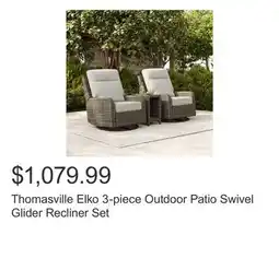 Costco Thomasville Elko 3-piece Outdoor Patio Swivel Glider Recliner Set offer