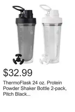 Costco ThermoFlask 24 oz. Protein Powder Shaker Bottle 2-pack, Pitch Black / Optic White offer