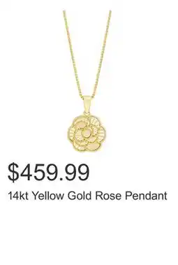 Costco 14kt Yellow Gold Rose Pendant offer