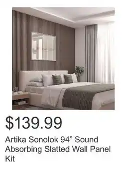Costco Artika Sonolok 94 Sound Absorbing Slatted Wall Panel Kit offer