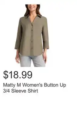 Costco Matty M Women's Button Up 3/4 Sleeve Shirt offer