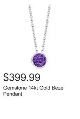 Costco Gemstone 14kt Gold Bezel Pendant offer