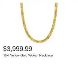 Costco 18kt Yellow Gold Woven Necklace offer