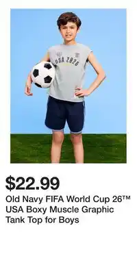 Old Navy Old Navy FIFA World Cup 26 USA Boxy Muscle Graphic Tank Top for Boys offer