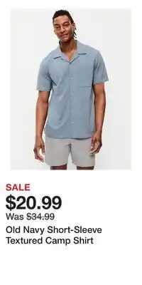 Old Navy Old Navy Short-Sleeve Textured Camp Shirt offer