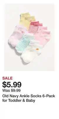 Old Navy Old Navy Ankle Socks 6-Pack for Toddler & Baby offer