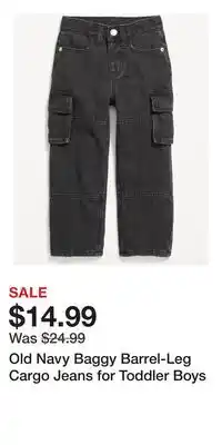 Old Navy Old Navy Baggy Barrel-Leg Cargo Jeans for Toddler Boys offer