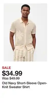 Old Navy Old Navy Short-Sleeve Open-Knit Sweater Shirt offer