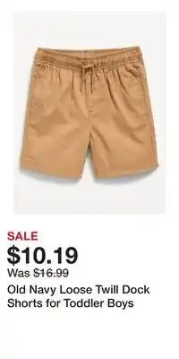 Old Navy Old Navy Loose Twill Dock Shorts for Toddler Boys offer