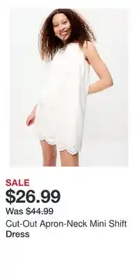 Old Navy Cut-Out Apron-Neck Mini Shift Dress offer