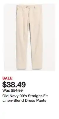 Old Navy Old Navy 90's Straight-Fit Linen-Blend Dress Pants offer