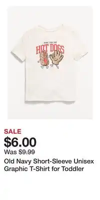 Old Navy Old Navy Short-Sleeve Unisex Graphic T-Shirt for Toddler offer