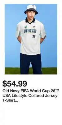 Old Navy Old Navy FIFA World Cup 26 USA Lifestyle Collared Jersey T-Shirt for Men offer