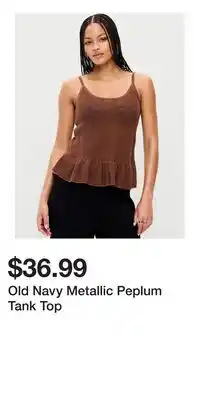 Old Navy Old Navy Metallic Peplum Tank Top offer