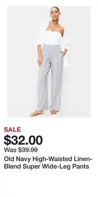 Old Navy Old Navy High-Waisted Linen-Blend Super Wide-Leg Pants offer