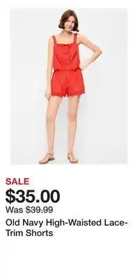 Old Navy Old Navy High-Waisted Lace-Trim Shorts offer
