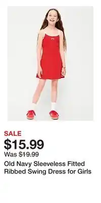 Old Navy Old Navy Sleeveless Fitted Ribbed Swing Dress for Girls offer