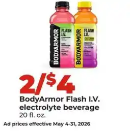 Hy-Vee BODYARMOR Flash I.V. Electrolyte Beverage offer