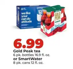 Hy-Vee Gold Peak tea or Smartwater offer