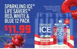 Hy-Vee SPARKLING ICE LIFE SAVERS RED, WHITE & BLUE 12 PACK offer