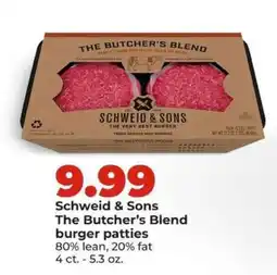 Hy-Vee Schweid & Sons The Butcher’s Blend burger patties offer