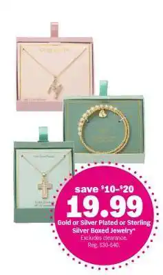 Meijer Gold or Silver Plated or Sterling Silver Boxed Jewelry offer