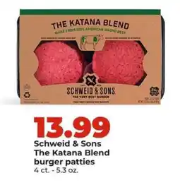 Hy-Vee Schweid & Sons The Katana Blend burger patties offer