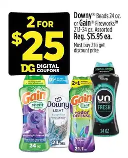 Dollar General Downy Beads 24 oz. or Gain Fireworks 21.1-24 oz offer