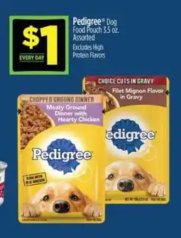 Dollar General Pedigree Dog Food Pouch 3.5 oz offer
