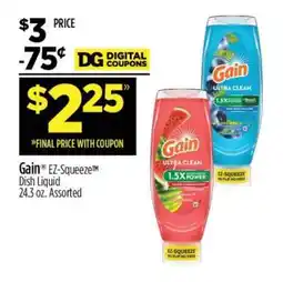 Dollar General Gain EZ-Squeeze Dish Liquid offer