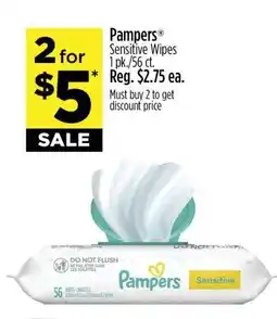 Dollar General Pampers Sensitive Wipes offer