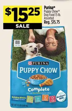Dollar General Purina Puppy Chow Dog Food 15 lb. Assorted offer