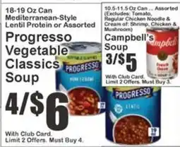 Key Food Progresso Vegetable Classics Soup offer