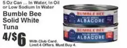 Key Food Bumble Bee Solid White Tuna offer