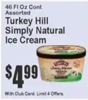 Key Food Turkey Hill Simply Natural Ice Cream offer