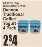 Key Food Dannon Traditional Coffee Yogurt offer