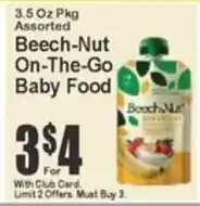 Key Food Beech-Nut On-The-Go Baby Food offer