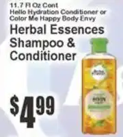 Key Food Herbal Essences Shampoo and Conditioner offer