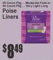 Key Food Poise Liners offer