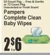 Key Food Pampers Complete Clean Baby Wipes offer