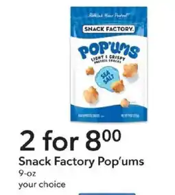 Publix Snack Factory Pop'ums offer