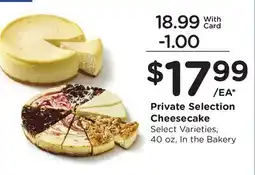 Ralphs Private Selection Cheesecake offer