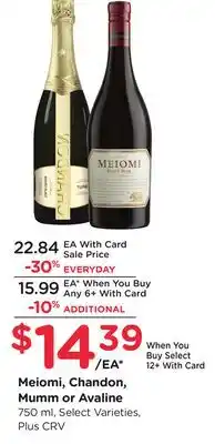 Ralphs Meiomi, Chandon, Mumm or Avaline offer
