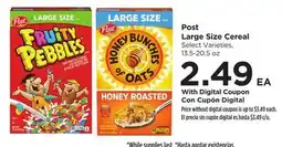 Food 4 Less Post Large Size Cereal offer