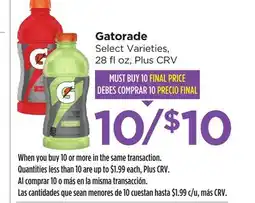 Food 4 Less Gatorade offer