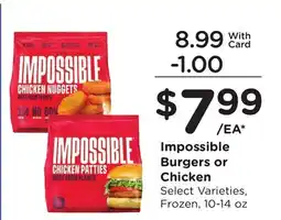 Ralphs Impossible Burgers or Chicken offer
