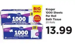 Food 4 Less Kroger 1000 Sheets Per Roll Bath Tissue offer