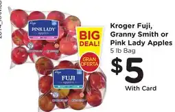 Ralphs Kroger Fuji, Granny Smith or Pink Lady Apples offer