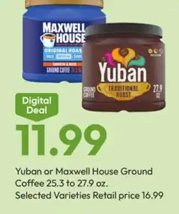 Stater Bros Yuban or Maxwell House Ground Coffee offer