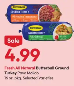 Stater Bros Fresh All Natural Butterball Ground Turkey offer